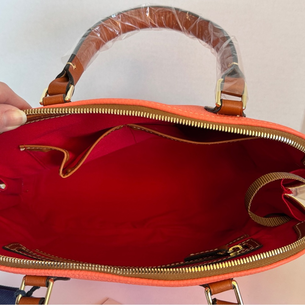 🧡 Dooney & Bourke Pebble Grain Satchel - Coral - Picture 5 of 10